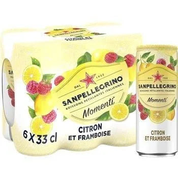 Eau gazeuse Sanpellegrino Citron framboise - 6x33cl