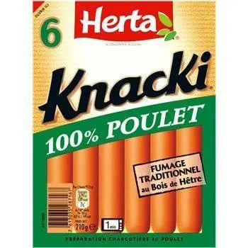 Herta Knacki Sausages Chicken (x6) 210g