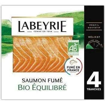 Labeyrie Organic Smoked Salmon with Beechwood Smoke x4 - 120g