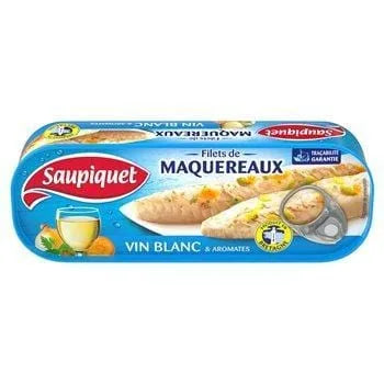 Filets de maquereaux Saupiquet Vin blanc et aromates - 176g