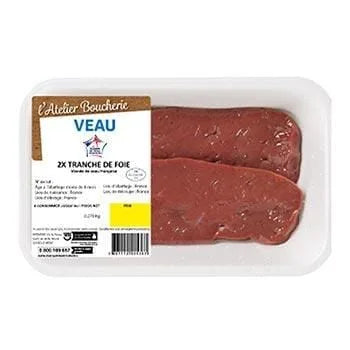 Tranches de foie de veau   L'Atelier Boucherie x2 -270g