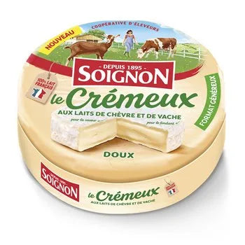The Creamy Soignon Goat Cheese – 300g tub of smooth, spreadable French goat cheese with a mild, tangy flavour.
