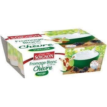 Fromage blanc Soignon Nature lait de chèvre - 4x100g