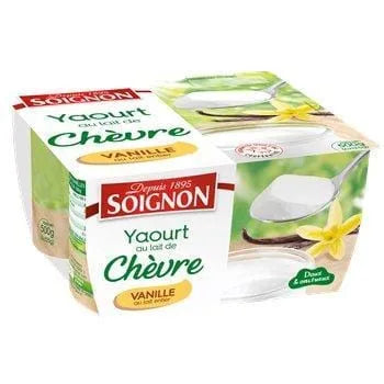 Yaourts vanille Soignon au lait de chèvre - 4x125g