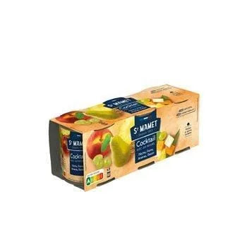 Fruits au sirop St Mamet Cocktail avec son jus - 3x125g