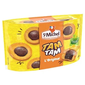 St Michel Tam Tam 275g pack with soft sponge cakes filled with chocolate.