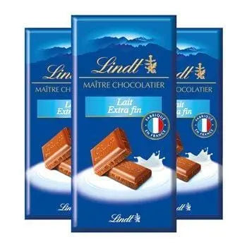 Lindt Milk Chocolate Extra Fine Pack 3x100g