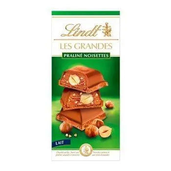 Lindt Les Grandes Milk Chocolate Praline Hazelnut 225g