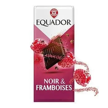 Equador Dark Chocolate Raspberry Bar 100g
