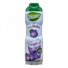 Teisseire Violet Syrup 60 cl – tall French bottle of violet-flower flavoured syrup, deep purple label, ideal for mixing into beverages or desserts.