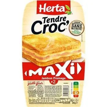 Herta Tender Croc Fromage Jambon Maxi 2x150g