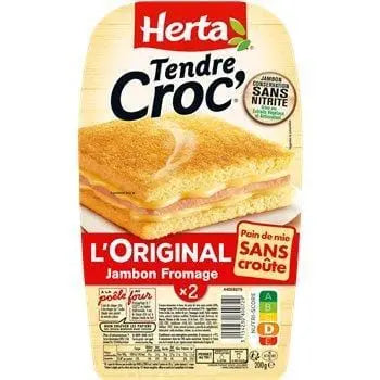 Herta Tender Crustless Ham Cheese Croc - 2x100g