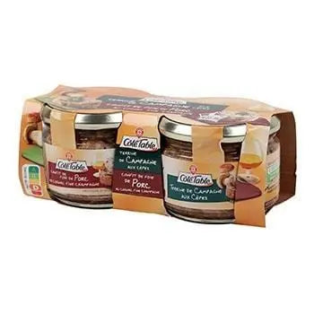 Côté Table Duo Terrine de Campagne aux Cepes and Terrine Foie de Porc Cognac P 2x180g