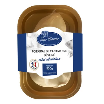 Toque Blanche Extra Deveined Duck Foie Gras 500g pack of premium French foie gras.