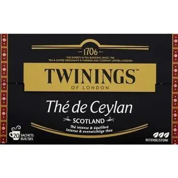 Twinings Ceylon Tea Scotland 20 tea bags – 40g box of pure Ceylon black tea with bright flavour and amber colour, sourced from Sri Lanka highlands.