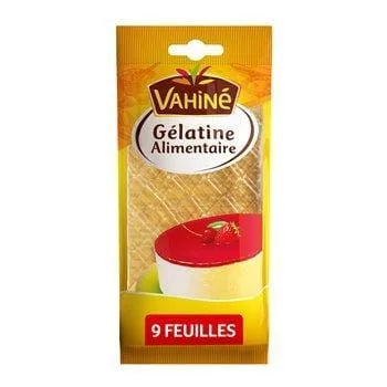 Gélatine alimentaire Vahiné 9 feuilles - 17g
