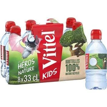 Eau minérale naturelle Vittel 8x33cl