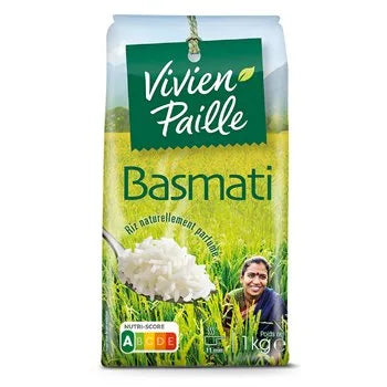 Vivien Paille Basmati Rice Straw 1kg bag of aromatic long-grain basmati rice.