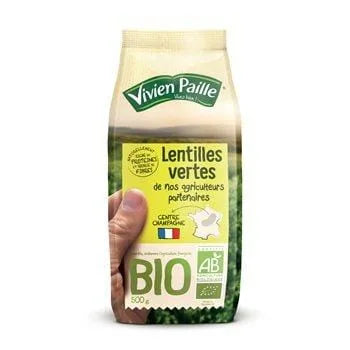 Lentilles vertes Vivien Paille Bio - 500g