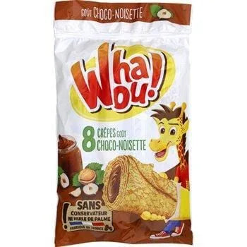 Crêpe fourrée Whaou Chocolat / Noisette x8 - 256g