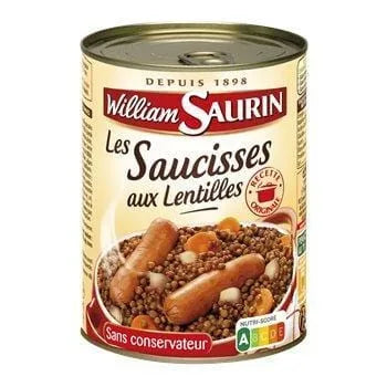 Saucisses aux lentilles William Saurin - 420g