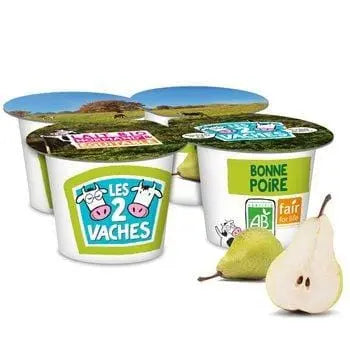 Les 2 Vaches Organic Pear Yoghurt (x4) 460g