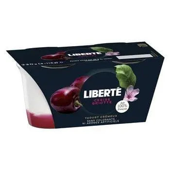 Liberté Yoghurt on Cherry Bed 2x115g