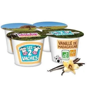 Les 2 Vaches Vanilla Yoghurt 4x115g