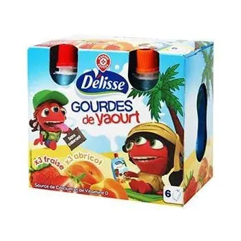 Délisse Yoghurt Gourd 3 Apricots + 3 Strawberries - 6x90g