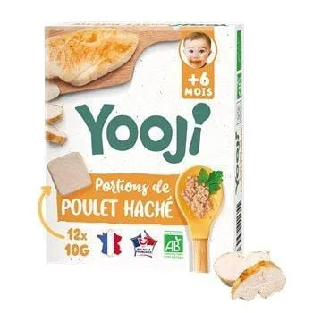 Yooji Baby Portions Organic Minced Chicken 120g pack for babies from 6 months.