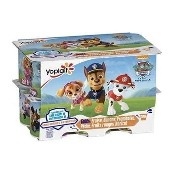 Fromages frais Pat'patrouille Yoplait goûts fruits - 12x50g