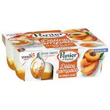 Yoplait Panier Delice Peche Apricot Compote 4x100g