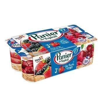 Yaourts Panier de Yoplait Fruits rouges - 0%mg - 8x130g