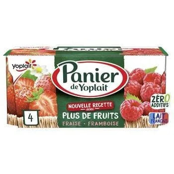 Yaourt Panier de Yoplait Fraise / Framboise  - 4x130g