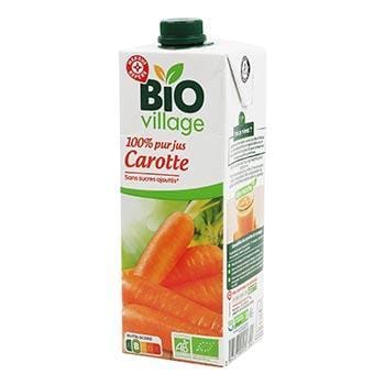 100% Pur jus de carotte Bio Village - 1L