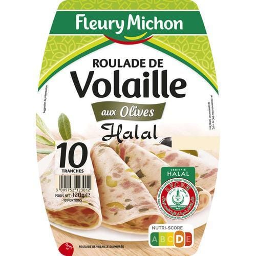 Fleury Michon Roulade de Volaille aux Olives Halal 120 g