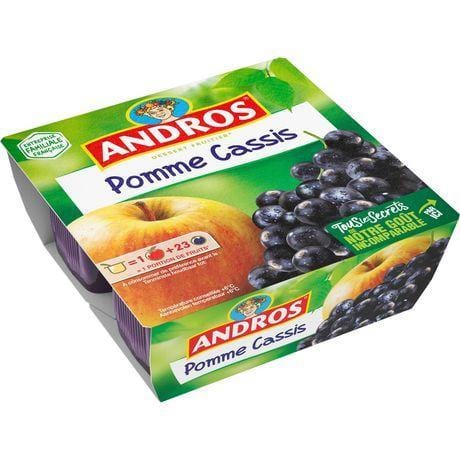 Andros Compotes Pomme Cassis 4x100g