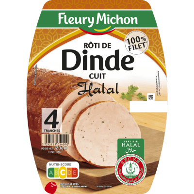 Fleury Michon Roti de Dinde Cuit Halal (x4)120 g