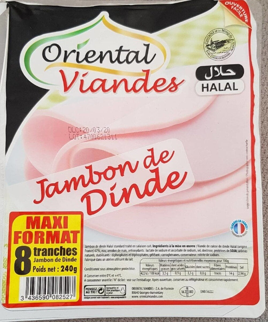 Oriental Viandes Jambon de Dinde Halal (x8) 240g