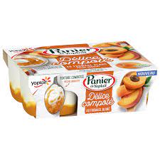Yoplait Panier Delice Peche Apricot Compote 4x100g