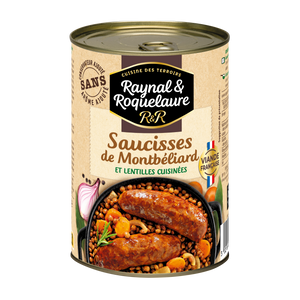 Raynal et Roquelaure Montbelliard Sausages with Lentils 400g