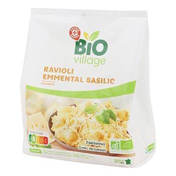 Bio Village Ravioli Emmental Basilic 250g