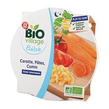 Assiette Bio Village Carotte pâtes 18 mois - 260g