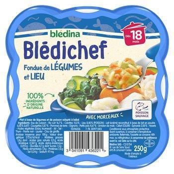 Assiettes Blédichef Bledina Fondue legume et lieu - 250g
