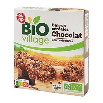 Barres céréales Bio Village Chocolat noir x6 125g