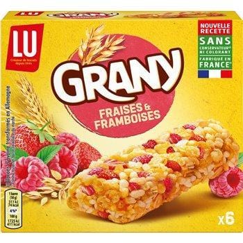 Barres céréales Grany Fraise framboise - 108g