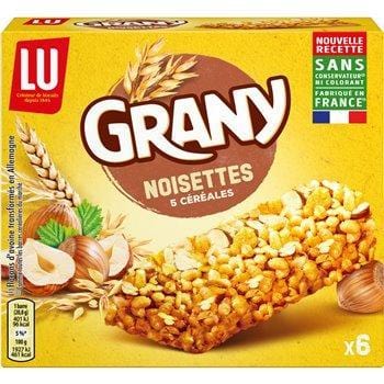 Barres de céréales Grany Noisettes x 6 125g