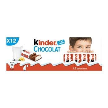 Barres Kinder Chocolat 12 barres - 150g