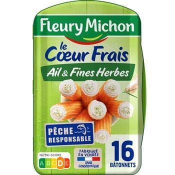 Bâtonnets surimi Fleury Michon fromage ail et herbes x16 -256g