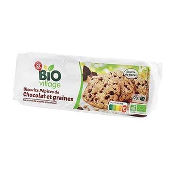 Biscuit graine Bio Village Pépites de chocolat - 140g